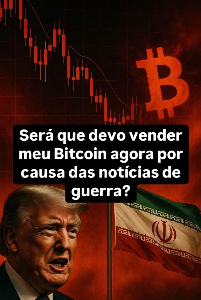 Trump, bandeira do Irã e gráfico volátil de Bitcoin
