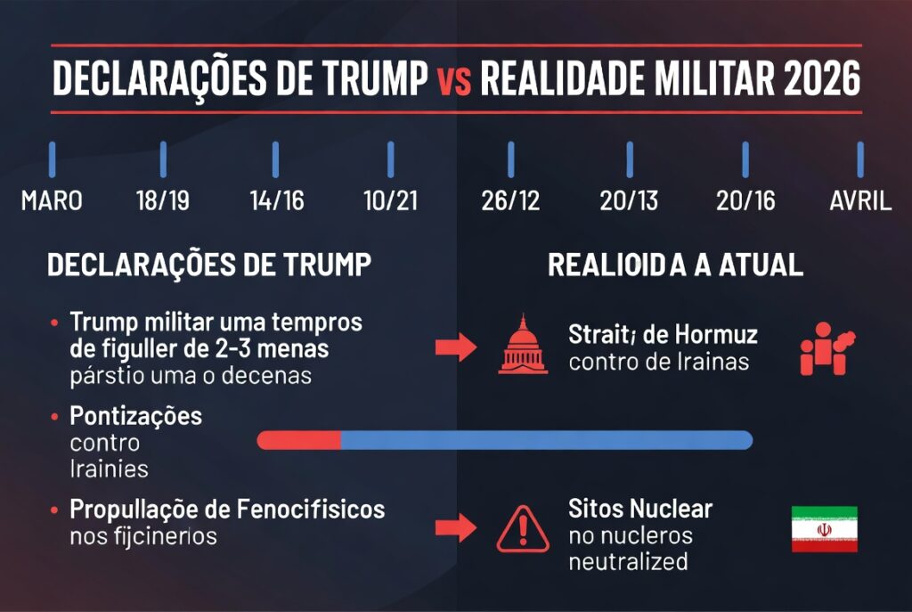 1 – Linha do Tempo das Declarações de Trump vs Realidade Militar