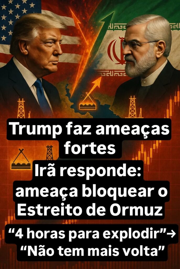 Trump faz ameaças fortes × Irã responde com bloqueio do Estreito de Ormuz